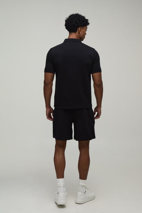 Slim Premium Interlock Zip Neck Polo - Image 2