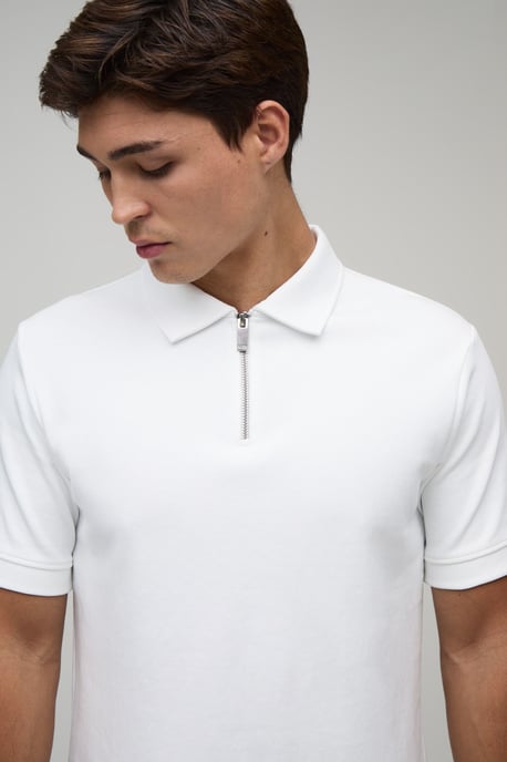Slim Premium Interlock Zip Neck Polo - Image 3