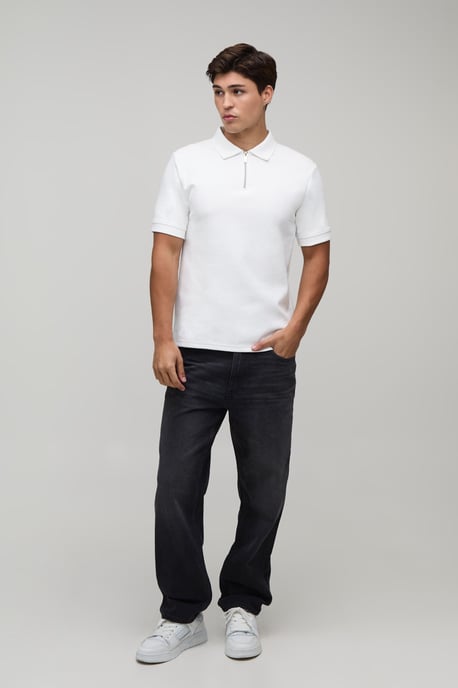 Slim Premium Interlock Zip Neck Polo - Image 4
