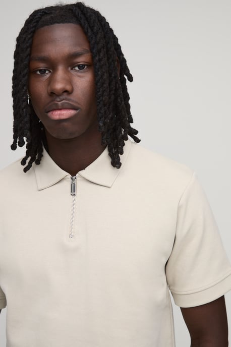 Slim Premium Interlock Zip Neck Polo - Image 3