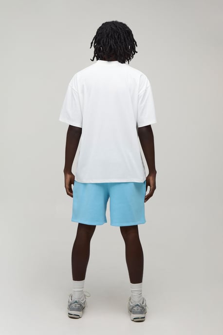 Extended Neck Oversized Monaco Printed Moto T-Shirt & Baggy Short Set - Image 2