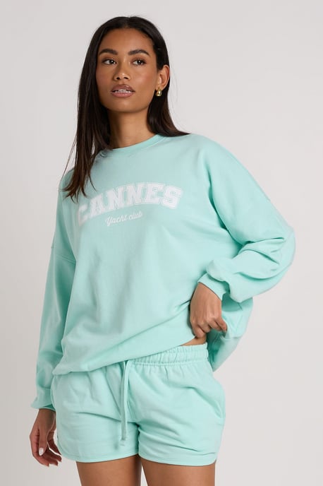 Cannes Printed Sweatshirt Short Tracksuit - Image 3