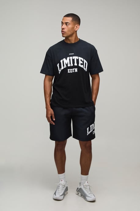 Oversized Spray Wash Limited Edition Printed T-Shirt & Short Set - Image 4