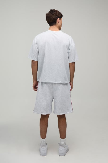 Contrast Piping Oversized Boxy T-Shirt & Baggy Short Set - Image 2