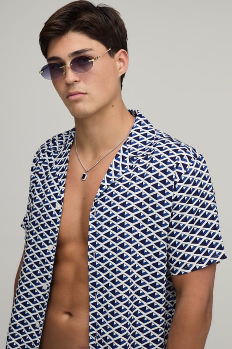 Geo Printed Shirt & Swim Short Set - Image 3