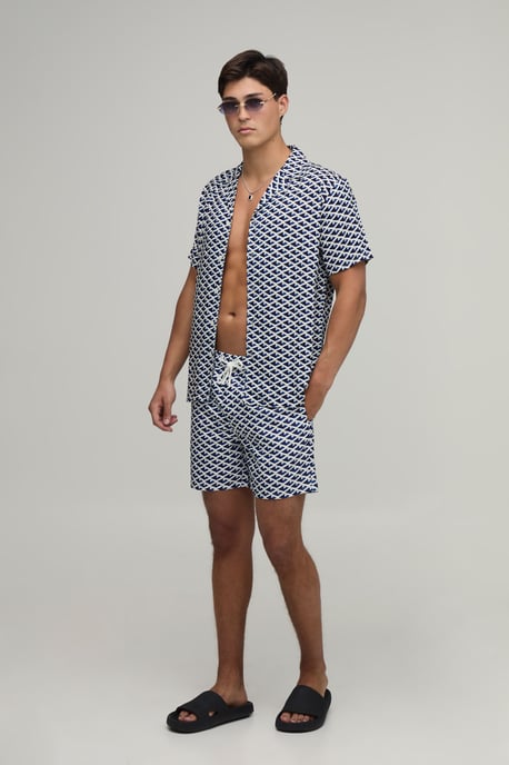 Geo Printed Shirt & Swim Short Set - Image 4