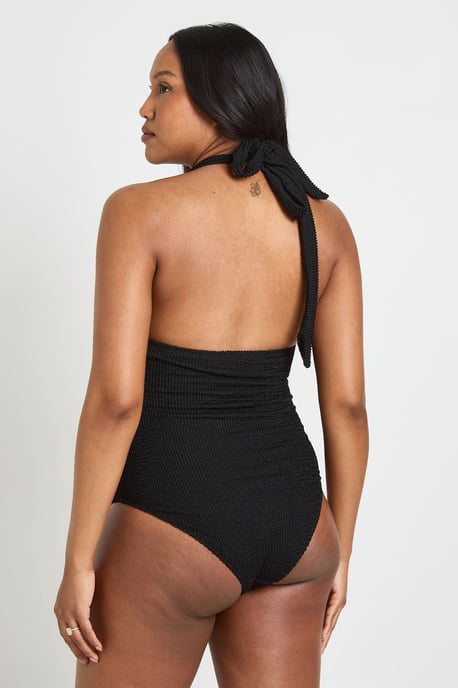 Maternity Crinkle Plunge Trim Detail Swimsuit - Image 2