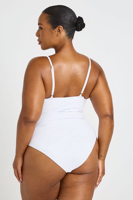 Plus Trim Detail Scoop Neck Swimsuit - Image 2