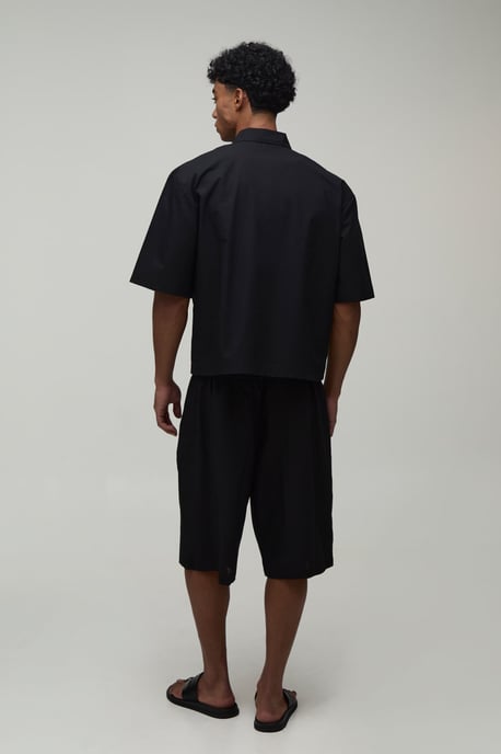 Oversized Boxy Quarter Zip Half Sleeve Shirt - Image 2
