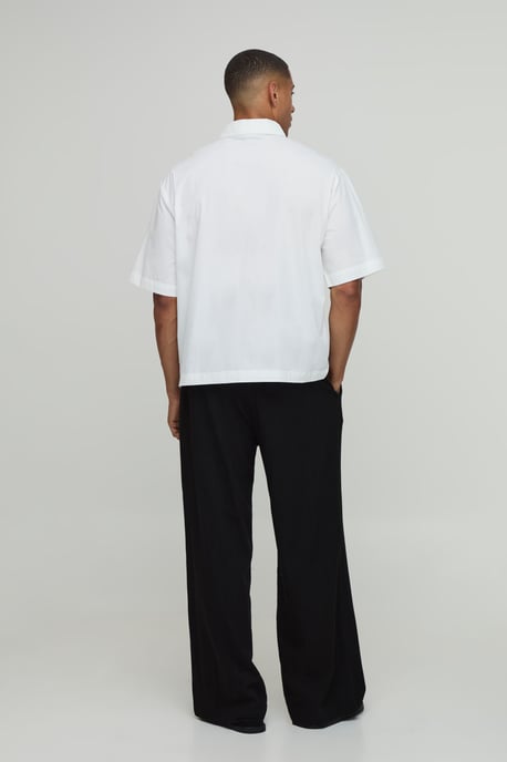 Oversized Boxy Quarter Zip Half Sleeve Shirt - Image 2