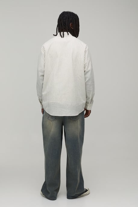 Oversized Long Sleeve Official Stripe Football Shirt - Image 2