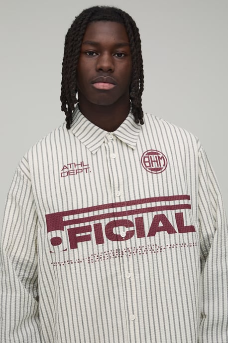 Oversized Long Sleeve Official Stripe Football Shirt - Image 3