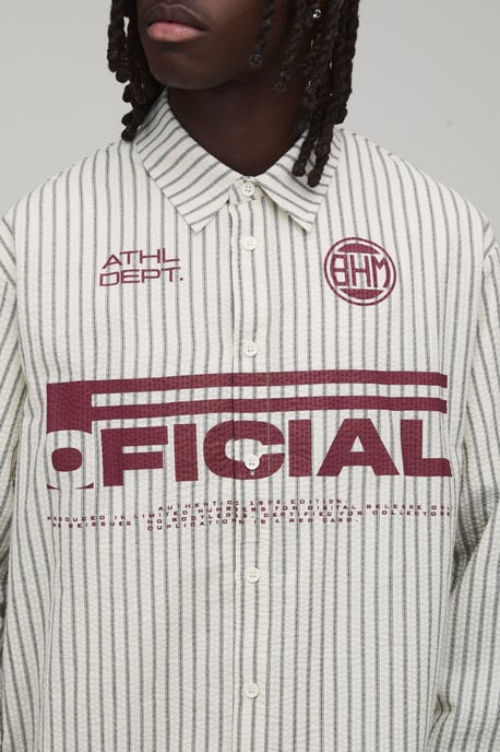 Oversized Long Sleeve Official Stripe Football Shirt - Image 4