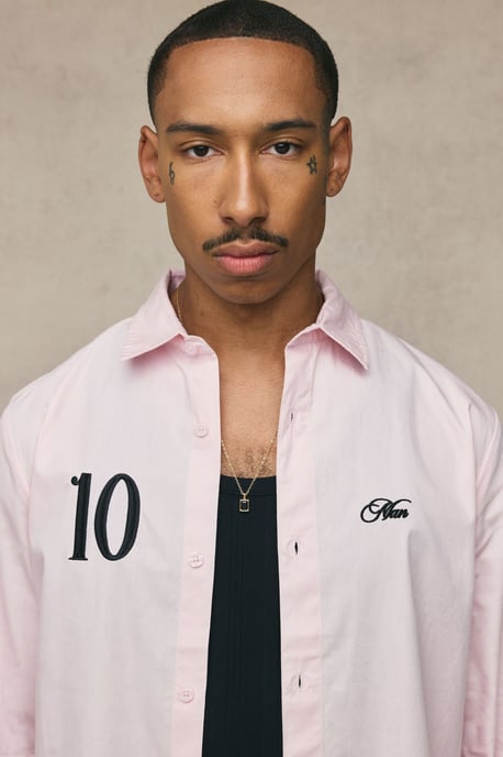 Regular Fit Number Embroidered Long Sleeve Shirt - Image 3