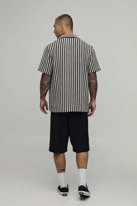 Regular Fit Stripe Basket Weave Shirt - Image 2