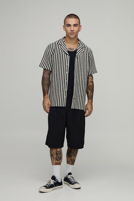 Regular Fit Stripe Basket Weave Shirt - Image 4