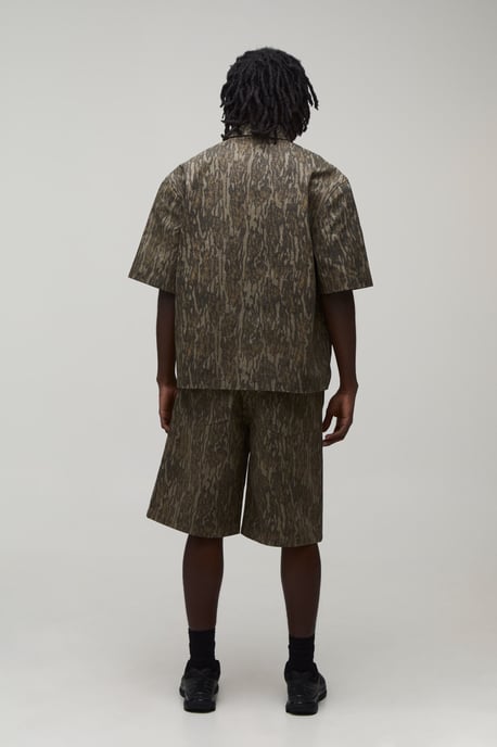 Oversized Half Sleeve Abstract Camo Co-ord Shirt - Image 2