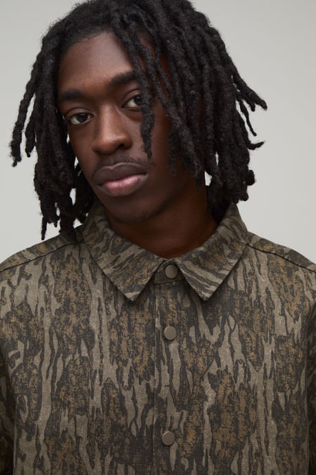 Oversized Half Sleeve Abstract Camo Co-ord Shirt - Image 3