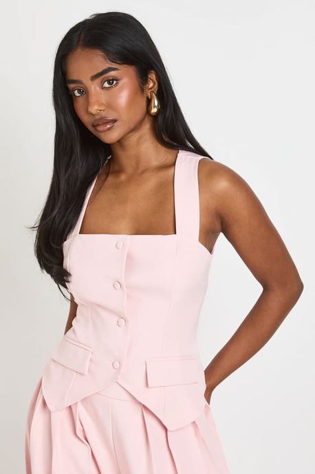 Square Neck Tailored Waistcoat - Image 1