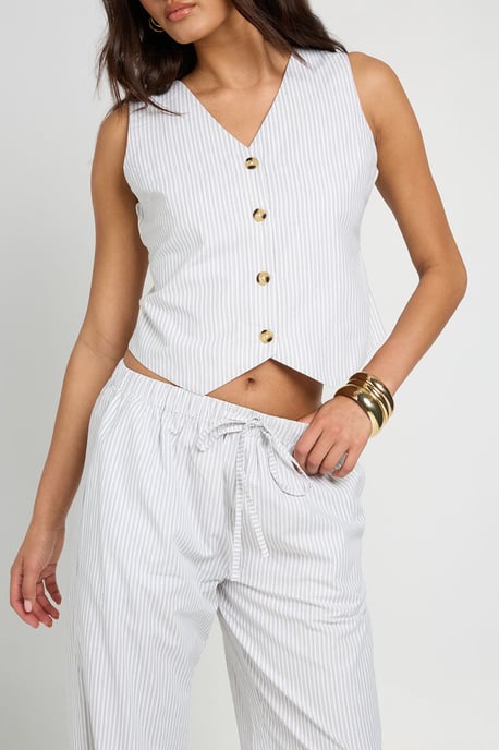Stripe Woven Waistcoat & Trouser Co-Ord - Image 4