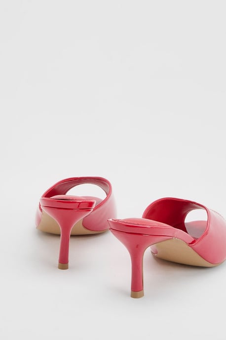 Peep Toe Patent Heeled Mules - Image 4