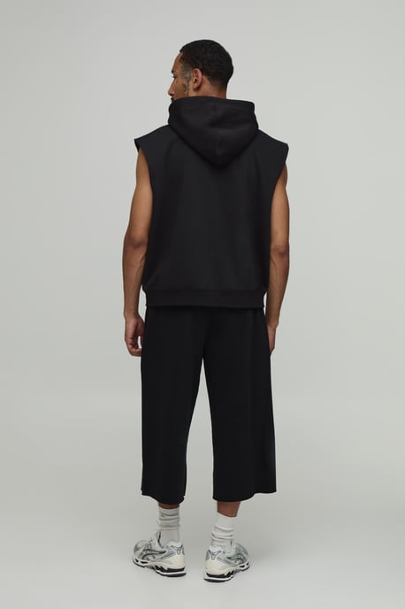Oversized Sleeveless Zip Through Hoodie - Image 2