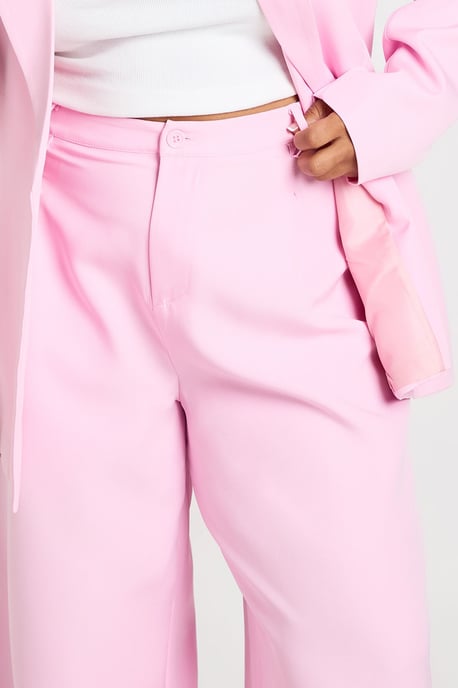Plus Pleated Front Wide Leg Trousers - Image 4