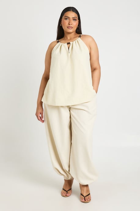Plus Peached Cuffed Balloon Trouser - Image 1