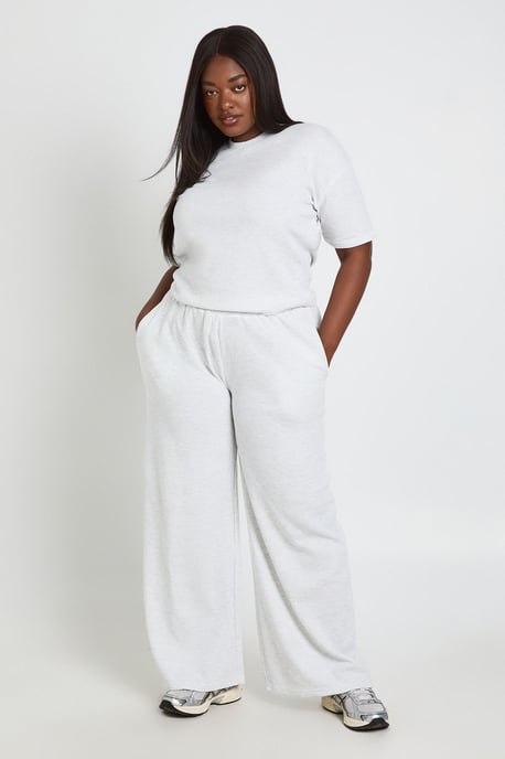 Plus Waffle T-shirt and Wide Leg Trouser Co-ord - Image 1