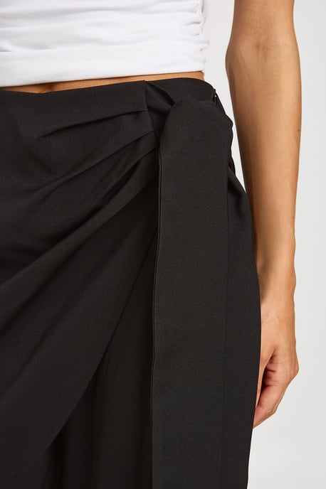 Tall Marl Overlay Tie Wide Leg Tailored Trousers - Image 4