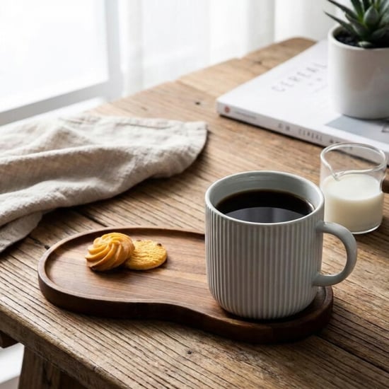 Casa di Elturo Kidney acacia koffietray met uitsparing voor kopje 28,5 x 16,5 cm - Image 1