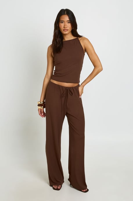 Soft Rib Vest And Straight Leg Trouser Co-ord - Image 1