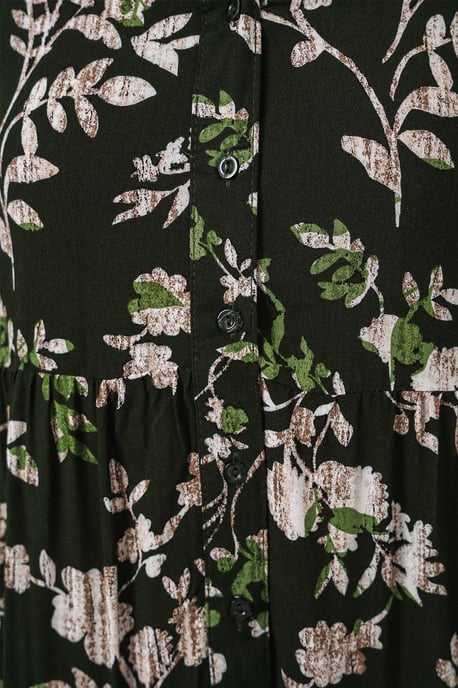 Patterned V-Neck Maxi Dress - Image 5