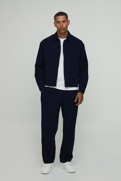 Tailored Oversized Linen Look Co-Ord Harrington Jacket - Image 4