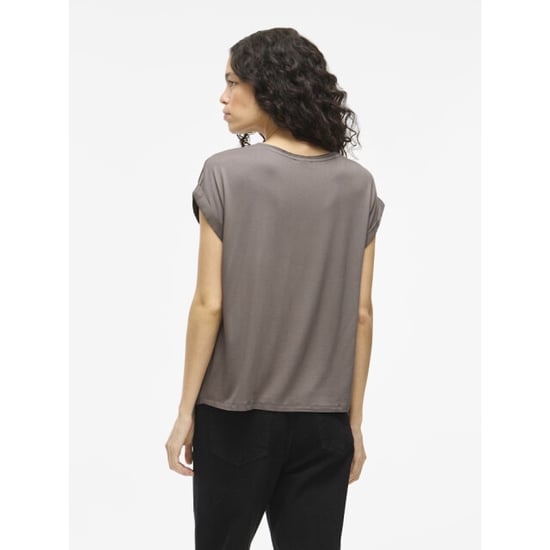 Vila Viellette ss satin top noos taupe - Image 4