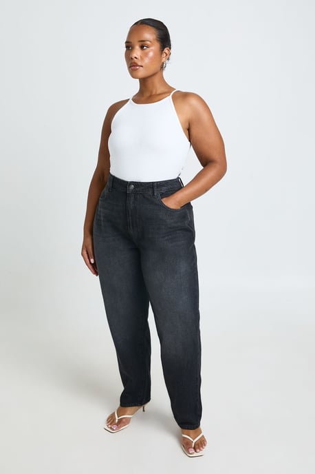 Plus Basics High Waist Mom Jean - Image 4