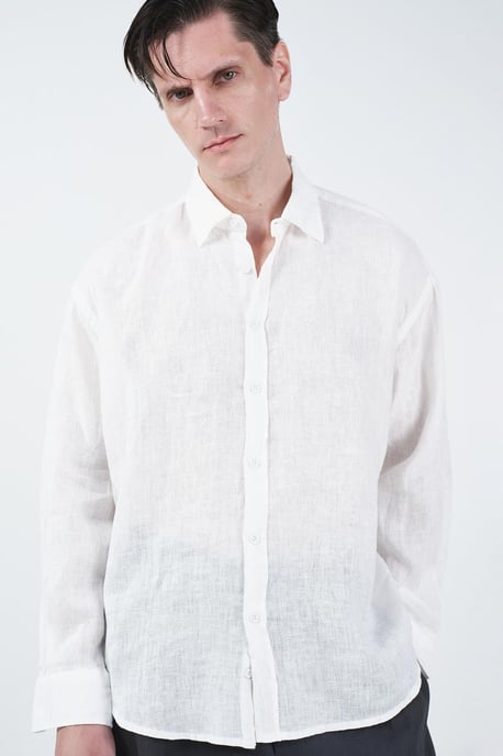 Oversized Linneknappskjorta - Image 3
