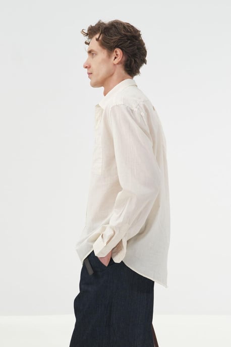 Enkel Poplin Skjorta med Ficka - Image 3