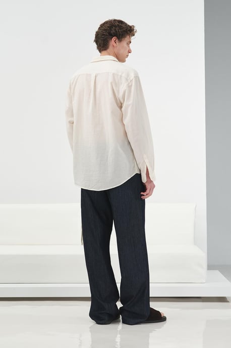 Enkel Poplin Skjorta med Ficka - Image 4