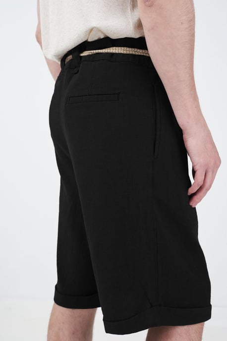 Katoenen Shorts met Middelhoge Taille en Ceintuur - Image 3