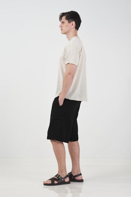 Katoenen Shorts met Middelhoge Taille en Ceintuur - Image 4