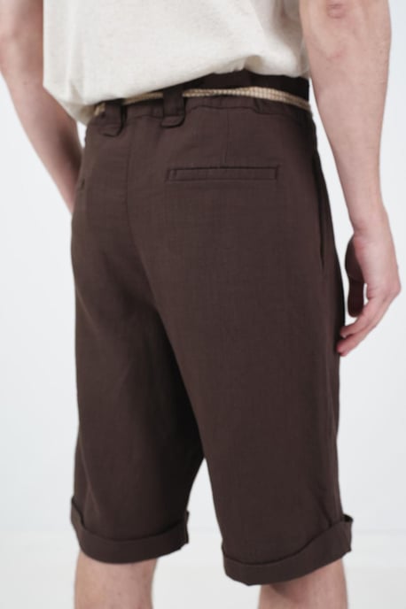 Midden Taille Ontspannen Pasvorm Wijde Pantalonshorts met Zakken - Image 4