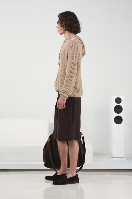 Middelhoge Wijde Pantalon Korte Broek met Ceintuur van Tencel - Image 2