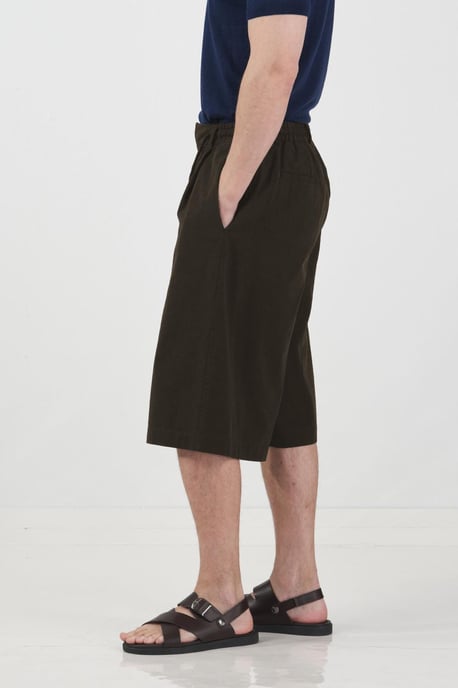 Mid Waist Brede Pijpen Capri Shorts met Touwsluiting - Image 5