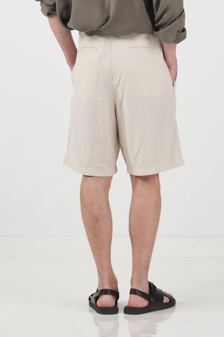 Hoge Taille Brede Pijpen Tencel Tailored Shorts - Image 4