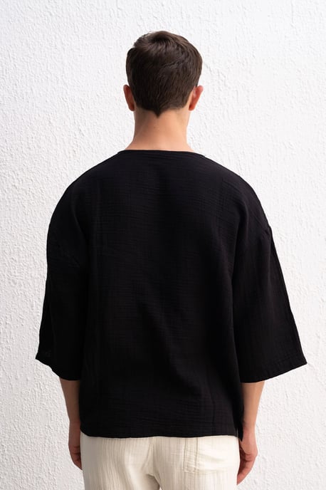 Överstor Crew Neck Bomull T-Shirt - Image 5