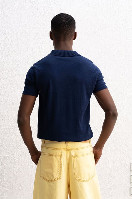 Enkel Polokrage Stickad T-shirt - Image 5
