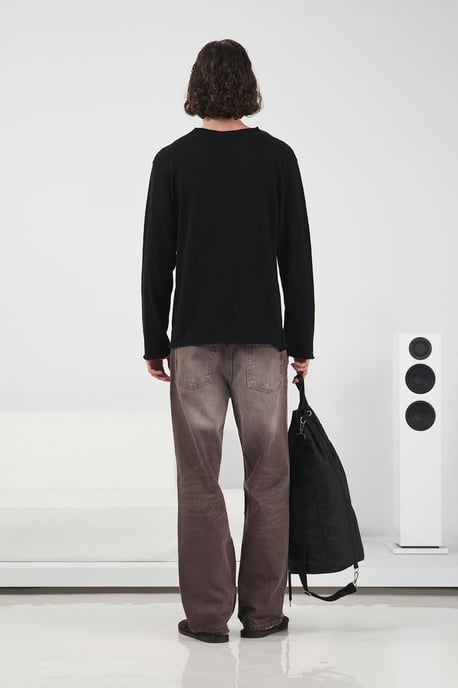 Fast Crew Neck Långärmad Knappad T-shirt - Image 3