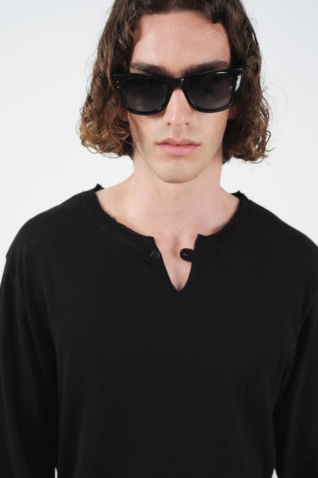 Fast Crew Neck Långärmad Knappad T-shirt - Image 4