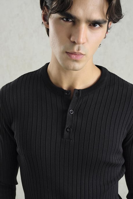 Slim Fit Ribbad Crew Neck T-Shirt - Image 4